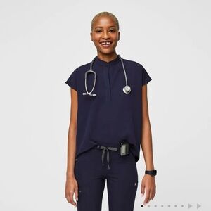 Figs Navy Blue Rafaela Oversized Scrub Top
